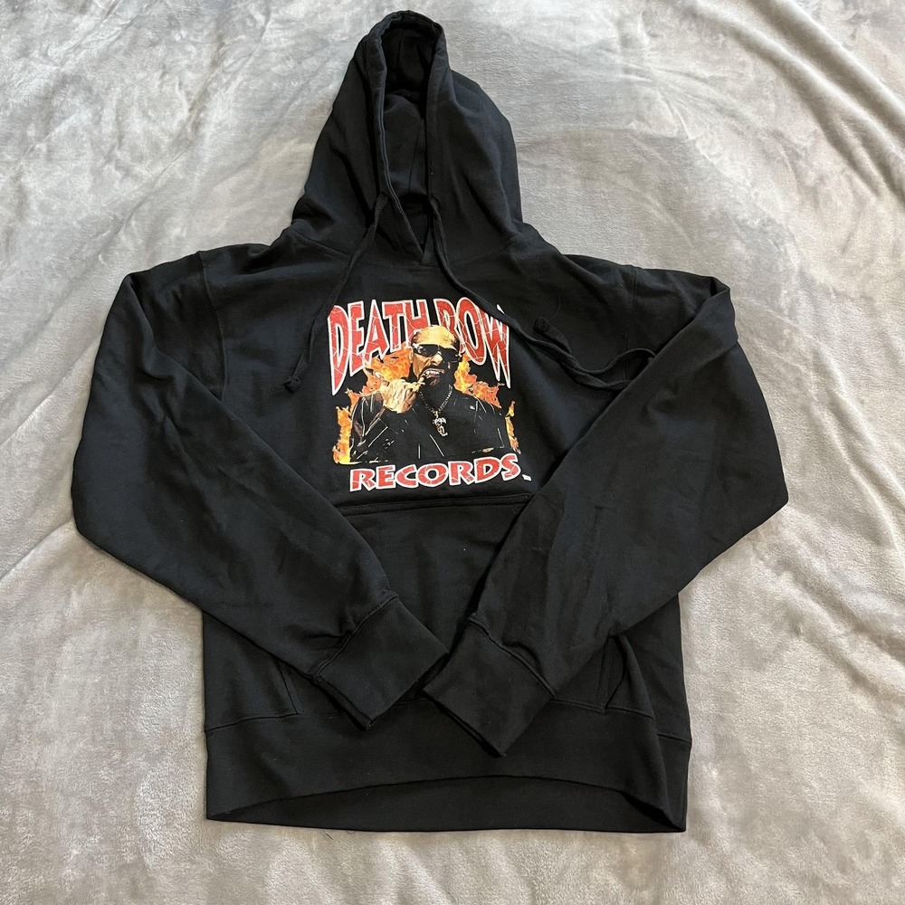 Death Row Records Hoodie Mens Small Black Graphic Pullover Sweatshirt Hip Hop